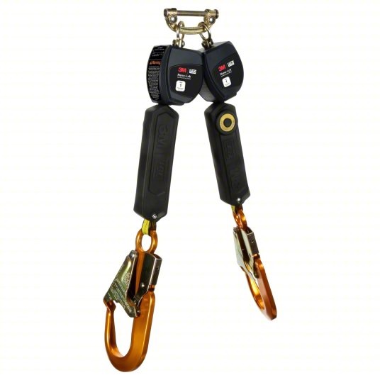 NANO-LOK SELF RETRACTING LIFE LINE,TWIN LEG 6', - Lanyards